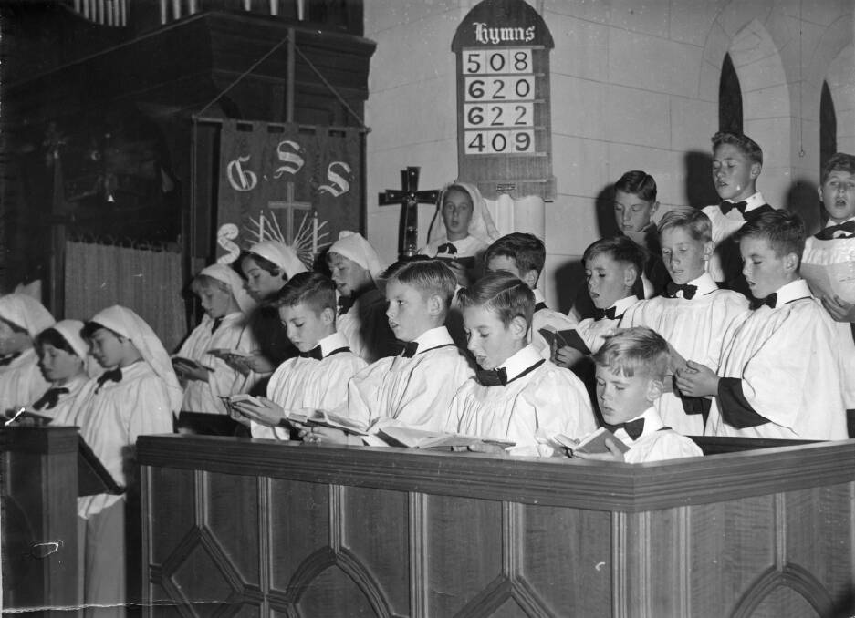 ON SONG: A Childrens Choir singing at Saint Johns Anglican Church in Wagga Wagga. Photo: Tom Lennon. Collection CSURA RW1574.1559