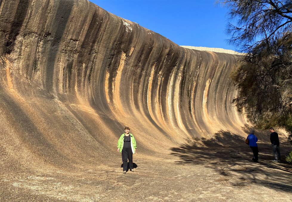  RIDING THE WAVE: Wave Rock, a giant Uluru-like formation, but you are encouraged to climb on this rock!