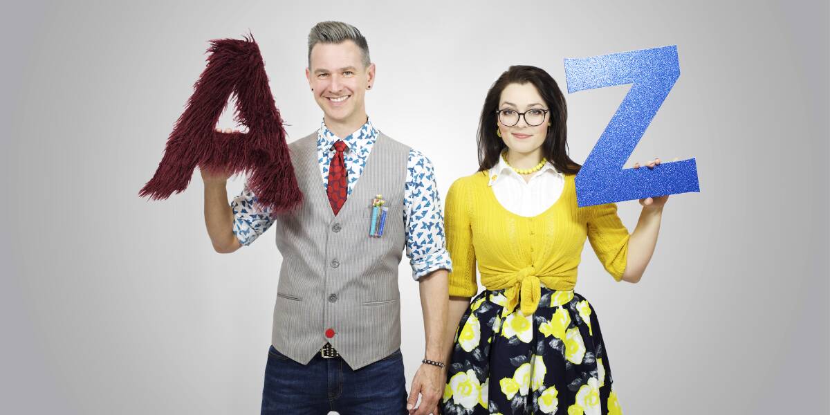 The Alphabet of Awesome Science presenters 'Noel Edge' and 'Lexi Con'. Picture: Scott Reynolds 