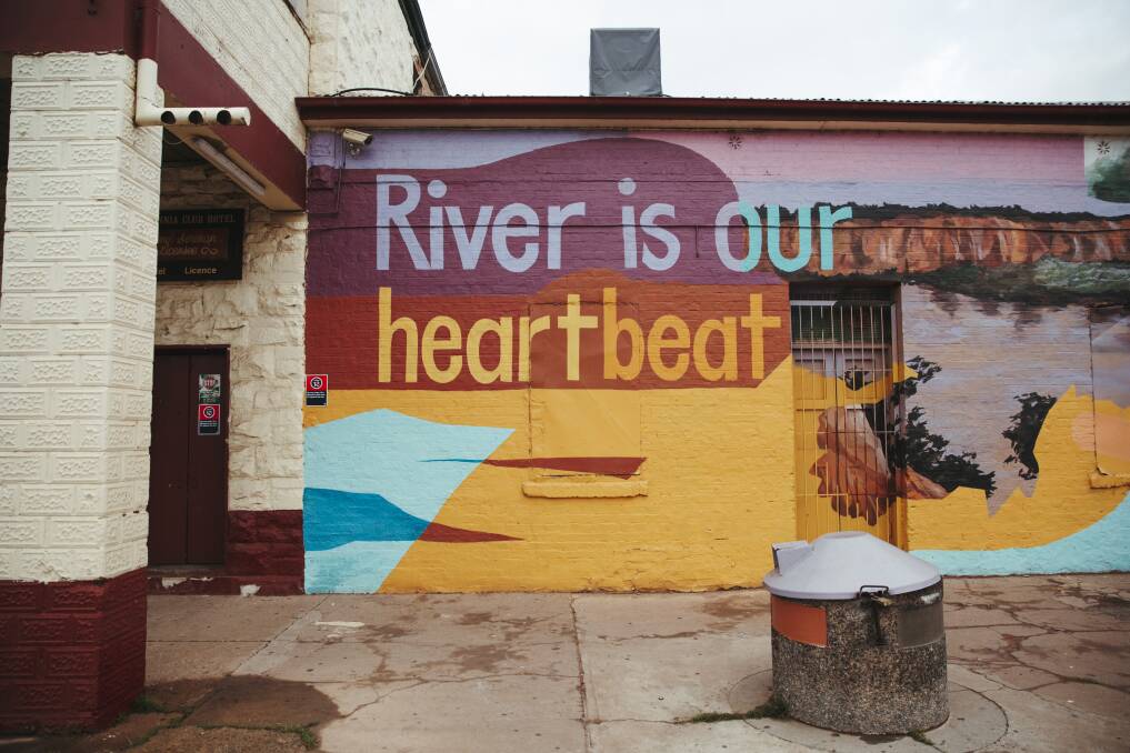 A clear message on a Wilcannia mural. Picture: Dion Georgopoulos