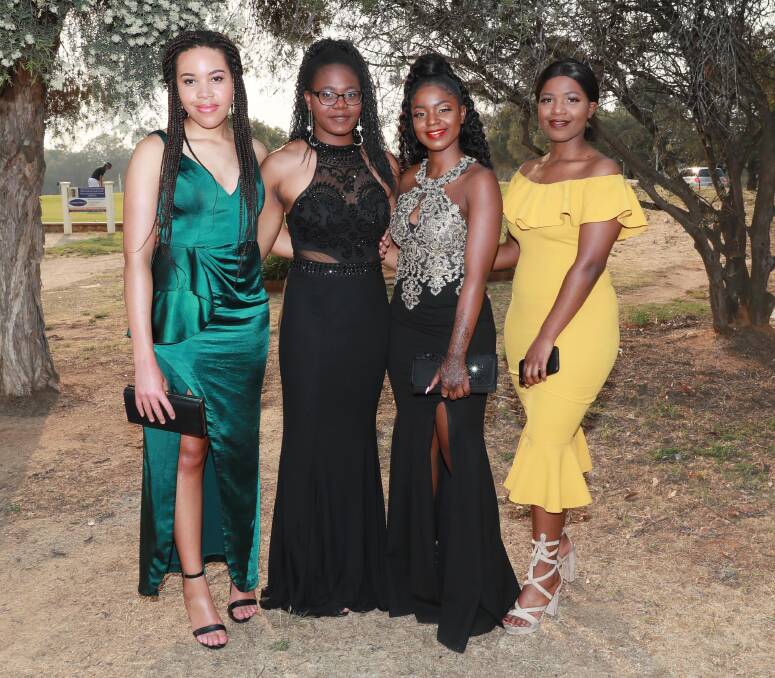 GIRLS NIGHT: Beverley Makwelo, Busi Smedley, Adelphine Nishimwe, Dikeni Tuombemola celebrate their successes together. Picture: Les Smith