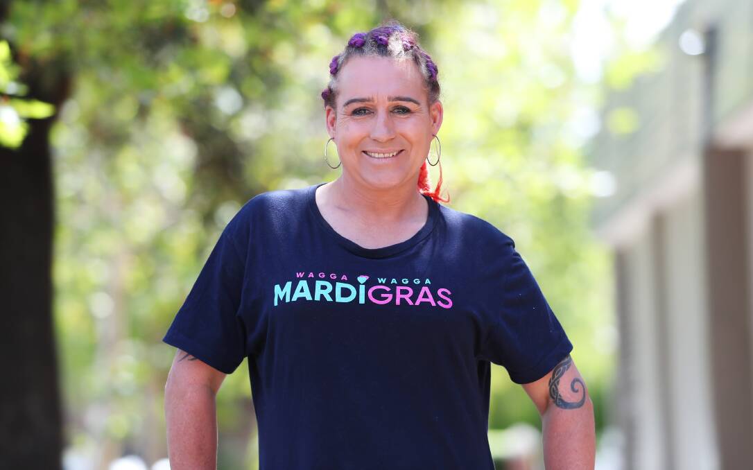 RAINBOW READY: Mardi Gras organsier Holly Conroy shows off new merch for this year's event. Picture: Emma Hillier