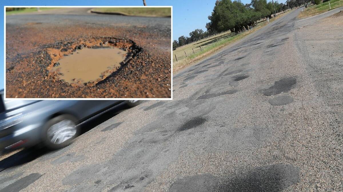 Many of Wagga's roads are riddled with potholes.