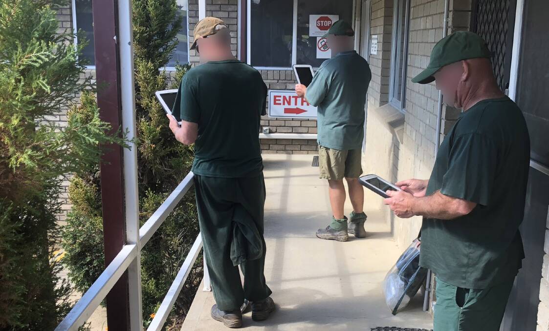 RECONNECTING: Inmates at the Mannus Correctional Centre receive video calls from loved ones instead of in-person visits during the COVID-19 pandemic. Picture: Contributed NSW Corrective Services