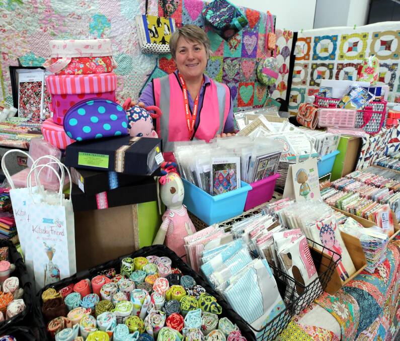 Leanne Ivanoff shows off her crafty gear at the Sew Fab stall of last year's CraftAlive exhibition. Picture: Les Smith