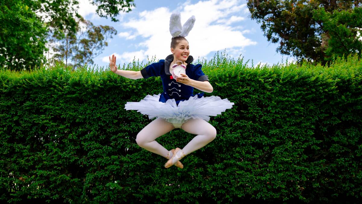 Mackenzie Purtill-Wright plays the part of the White Rabbit.