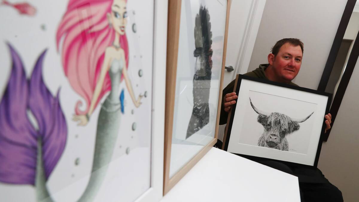 HIDDEN TALENT: Stephen Williams discovered his artistic ability after a personal tragedy, putting a lot of time and effort in to perfect his work. Picture: Emma Hillier