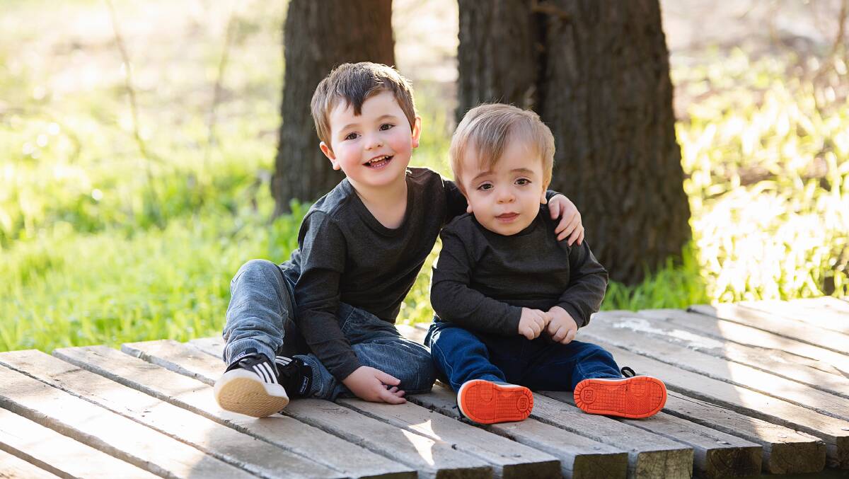 BROTHERS: Three-year-old Darcy is donating his bone marrow for Henley's transplant. Picture: April Nagle