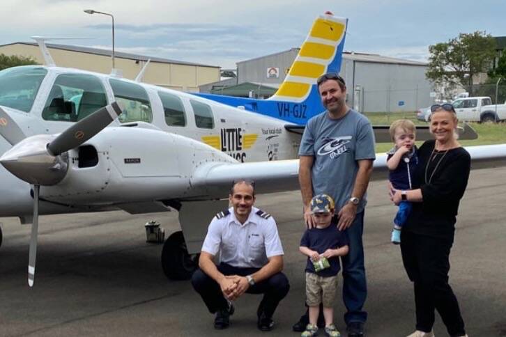 Little Wings have been helping the Carey's get to and from Sydney for Henley's medical appointments. Picture: Contributed