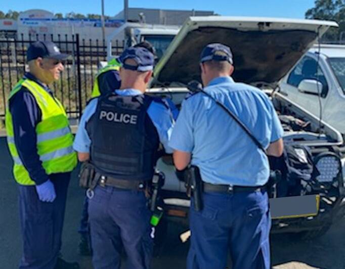 Police asses vehicles as part of investigations into fraudulent vehicle inspections. Picture: NSW Police