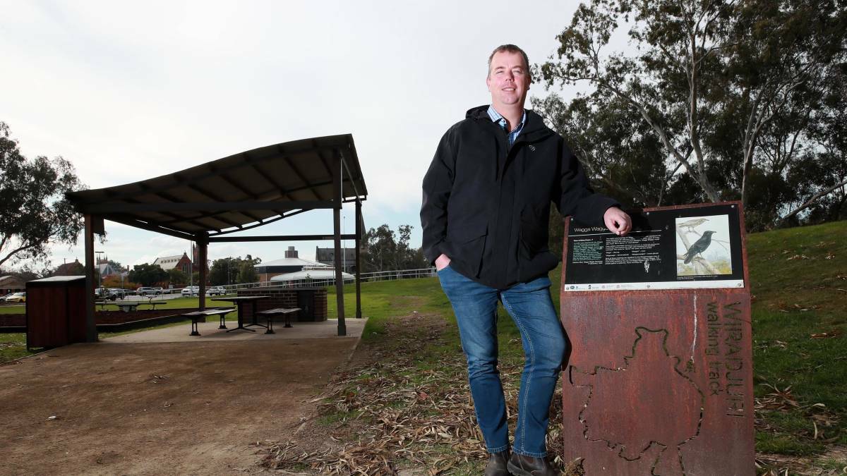 APPRECIATING NATURE: Wagga council's parks and recreation strategic asset manager Ben Creighton at the Wiradjuri Track. Picture: Les Smith