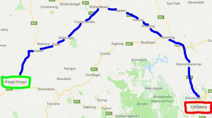 The Wagga to Canberra coach trial allows passengers to travel to and from Canberra in a single day, with a seven hour gap between arrival and departure. 