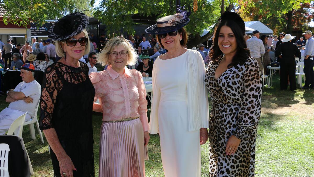 Gabi Byrom, Dianne Barbour, Rhonda Winson and Julieanne Horsman put their best foot forward for the return of the Town Plate. Picture: Jessica McLaughlin