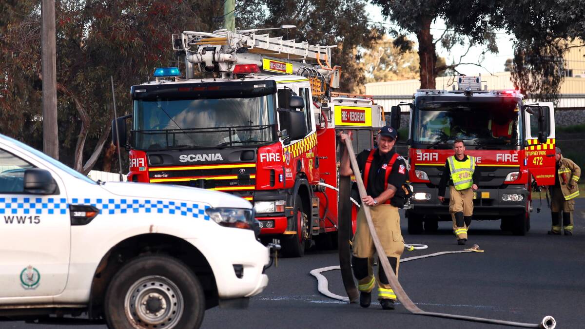 Turvey Park Fire and Rescue crews attend an emergency scene. Picture: Les Smith