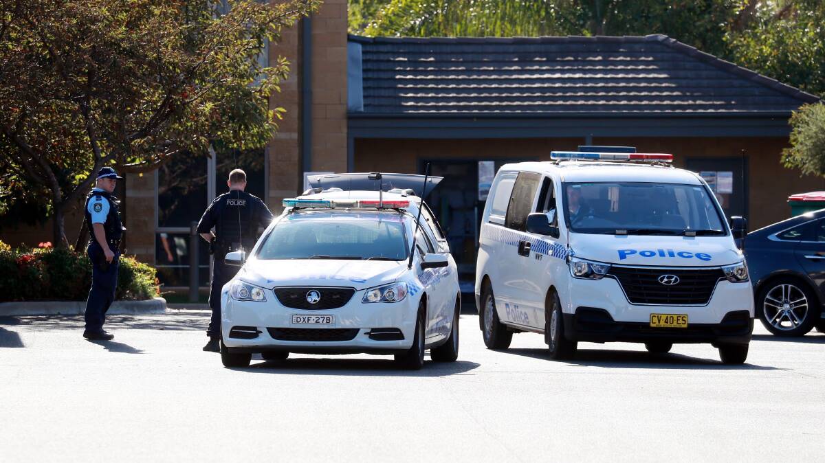 Police on Gurwood Street where Carl Little was arrested Wednesday. Picture: Les Smith