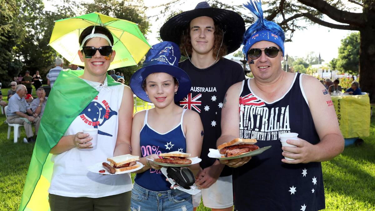 FAMILY FUN: The Weeden clan from Wagga with Nicole, Laura, then 11, Ben, then 17, and David celebrating last year's Australia Day big brekkie at Victory Memorial Gardens. Picture: Les Smith