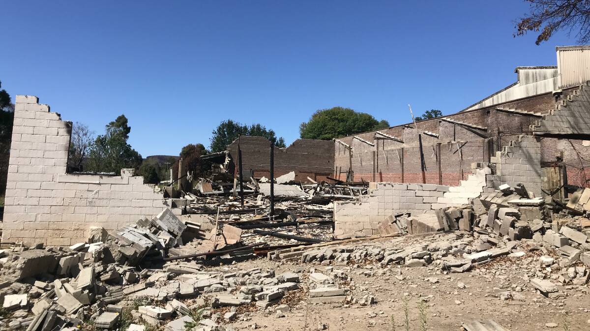 The Old Packing facility at Batlow has been reduced to rubble with asbestos exposed. Picture: Jessica McLaughlin