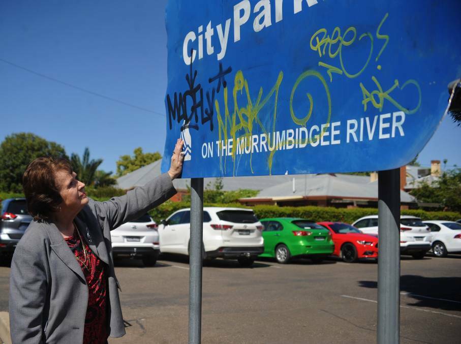 APPALLED: Wagga councillor Yvonne Braid is leading a charge against graffiti this weekend. Picture: Daina Oliver