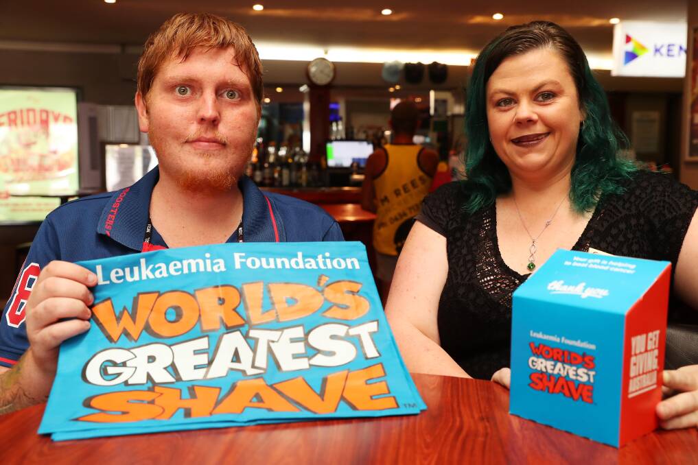 DREAM TEAM: Brad Nixon and Bianca McKenzie join forces to raise money for the Leukaemia Foundation in the World's Greatest Shave event. Picture: Emma Hillier
