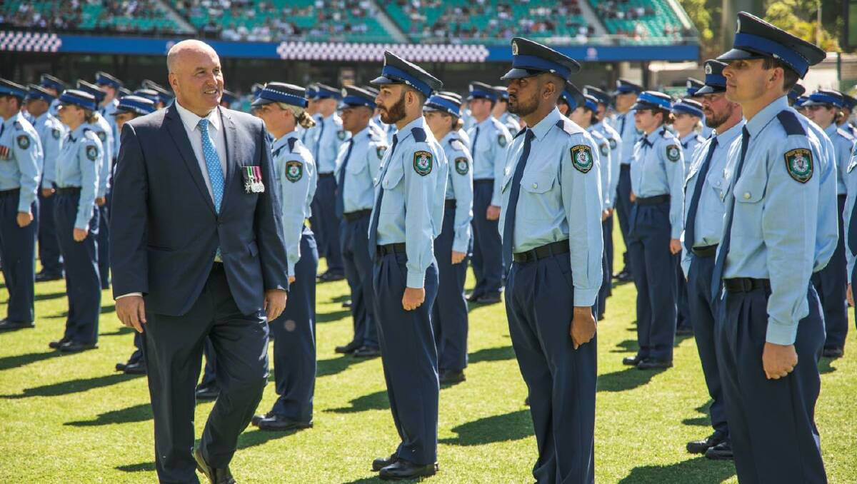 David Elliott welcomed the new recruits at the Classes of 2020 Attestation Parade. Picture: NSW Police Force