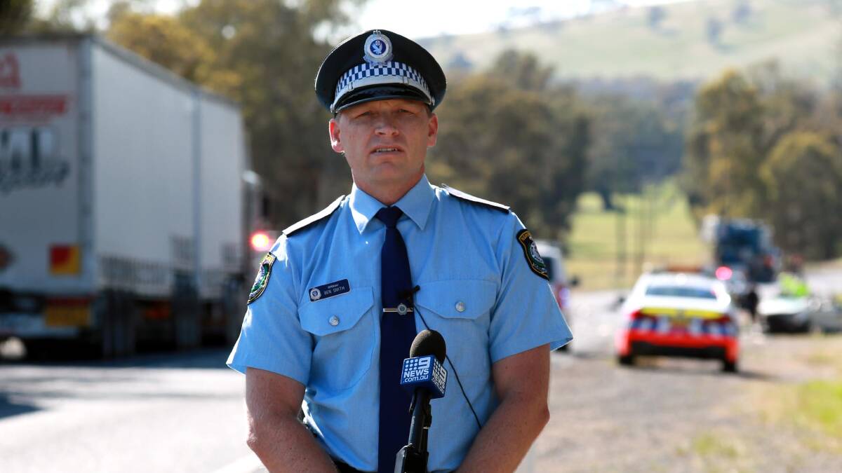 Riverina Highway Patrol Acting Inspector Ben Smith. Picture: Les Smith