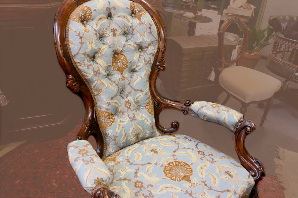 A Victorian chair dating back to 1880 at John Wigg Antiques. Picture: Jessica McLaughlin