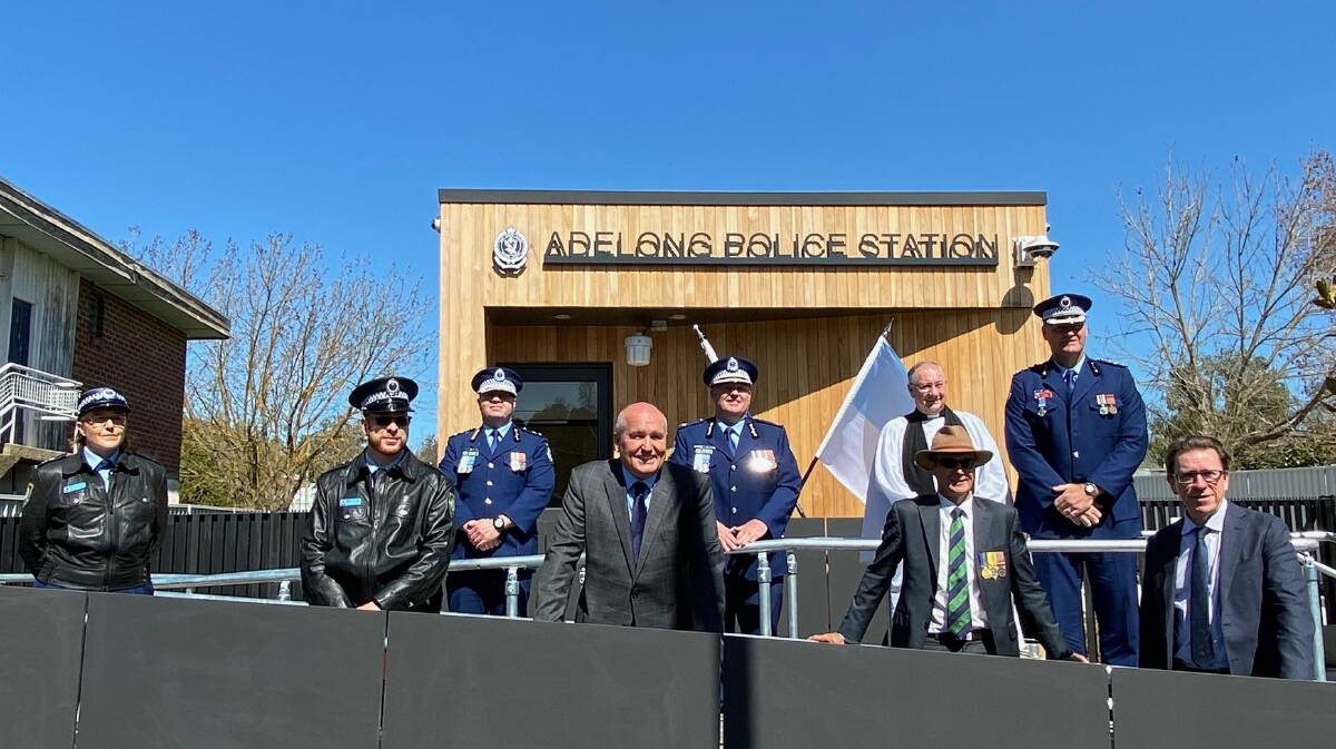 FRESH START: Minister for Police David Elliott opened the new Adelong Police Station alongside Wagga MP Joe McGirr, Superintendent Bob Noble and other government and police officials. Picture: Contributed