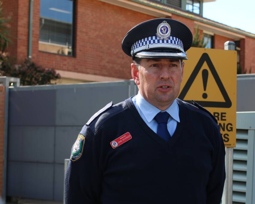 FATALITY: Riverina Police District Inspector John Aichinger addressed the media after a pedestrian was struck by a vehicle. Picture: Emma Horn