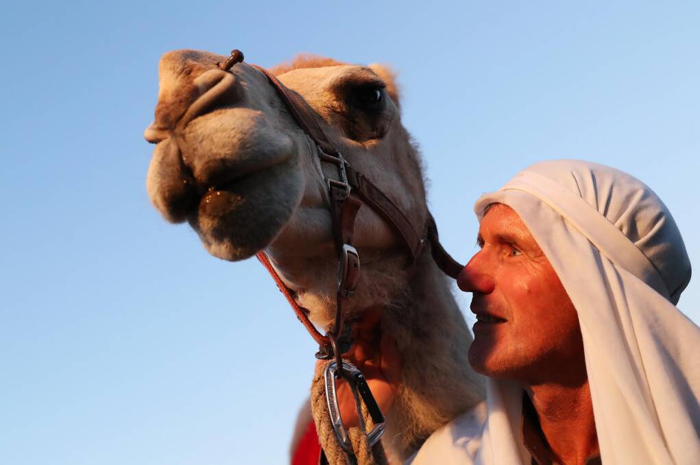 Flynn the camel and Peter Hodge at last year's Come to Bethlehem event. Picture: Emma Hillier