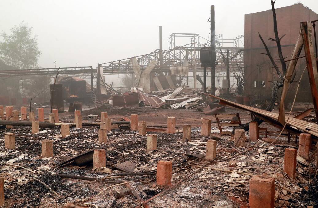 The old Batlow Mountain Maid Cannery was reduced to rubble during the bushfires. Picture: Les Smith