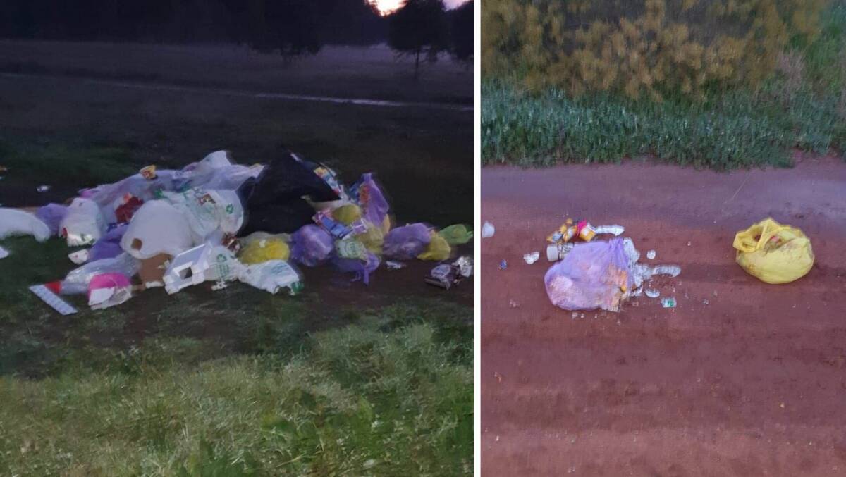 The rubbish was left in piles at the reserve. Picture: Contributed