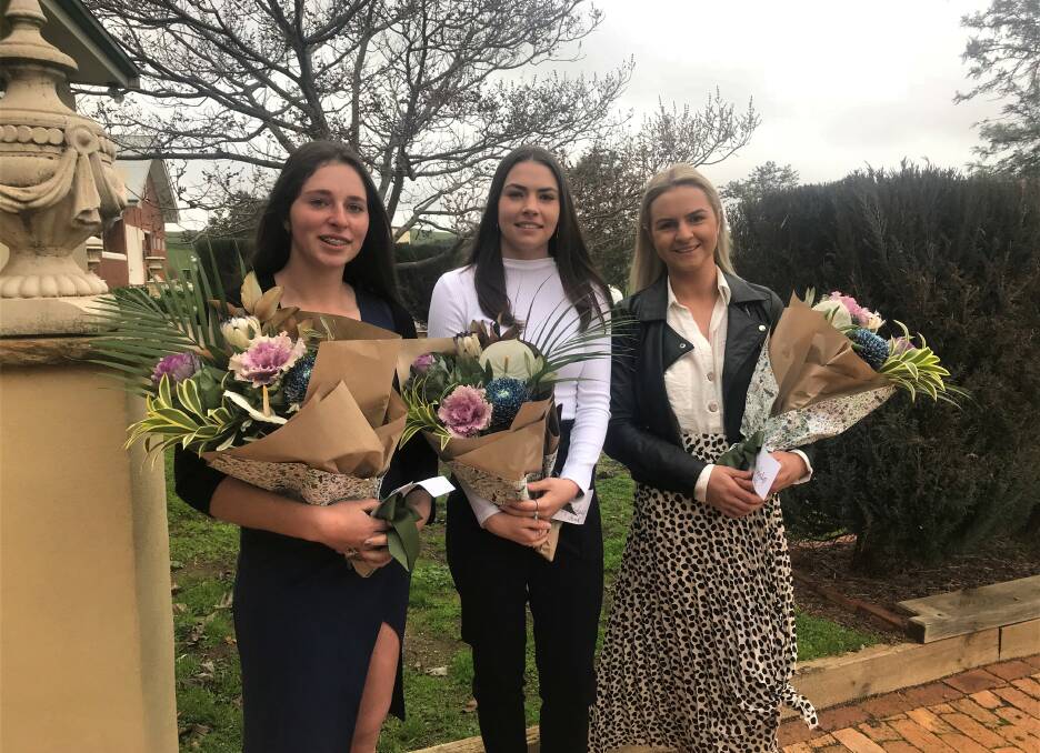 PROUD WOMEN: Madeline Jackson, Kasey Burton and Taylah Gerecke are thrilled to be named as winners of the Sarah Lloyd Scholarship. Picture: Jessica McLaughlin