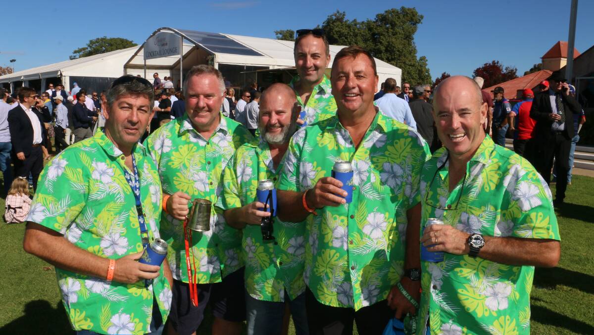 KEEPING TRADITIONS: The Sutherland Shire blokes celebrate their 11th punter's club event, with Mick Causer, Mark Holmes, Gary Holmes, Matt Schibbeci, Graham Hill and Richard Crimmins. Picture: Jessica McLaughlin