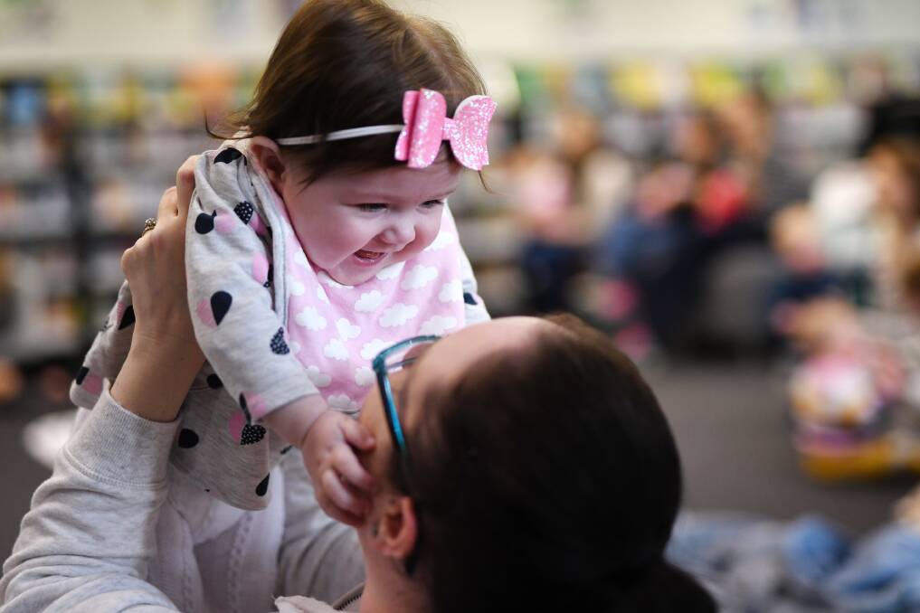 Alyssa Bungert with 7-month-old Kaitlyn Bungert.
