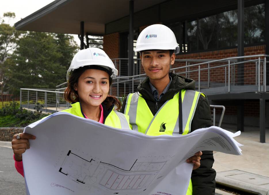 Sujita Khadka and Manoj Ale Magar are excited to learn the ropes of real-world engineering.