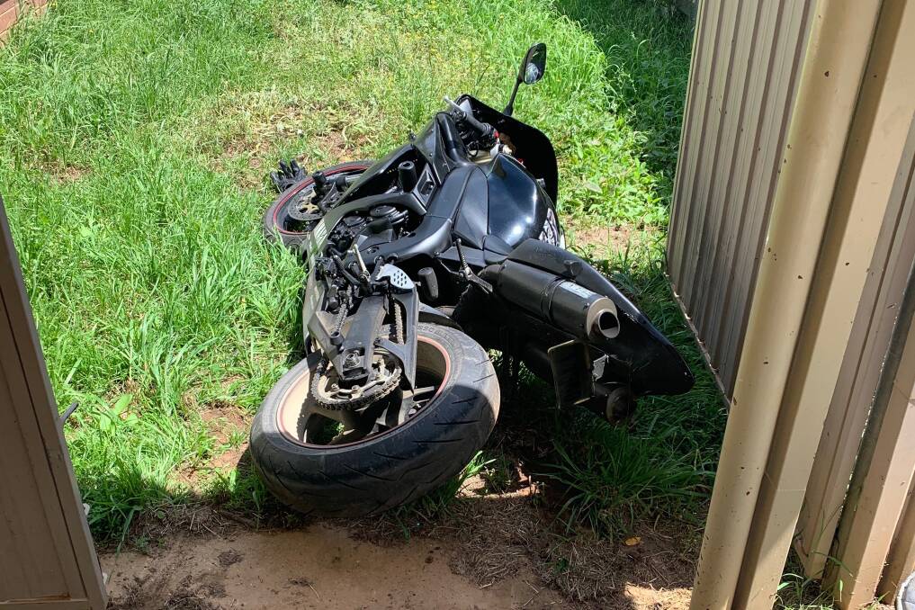 Police located a black motorcycle in Ashmont. Picture: Riverina Highway Patrol