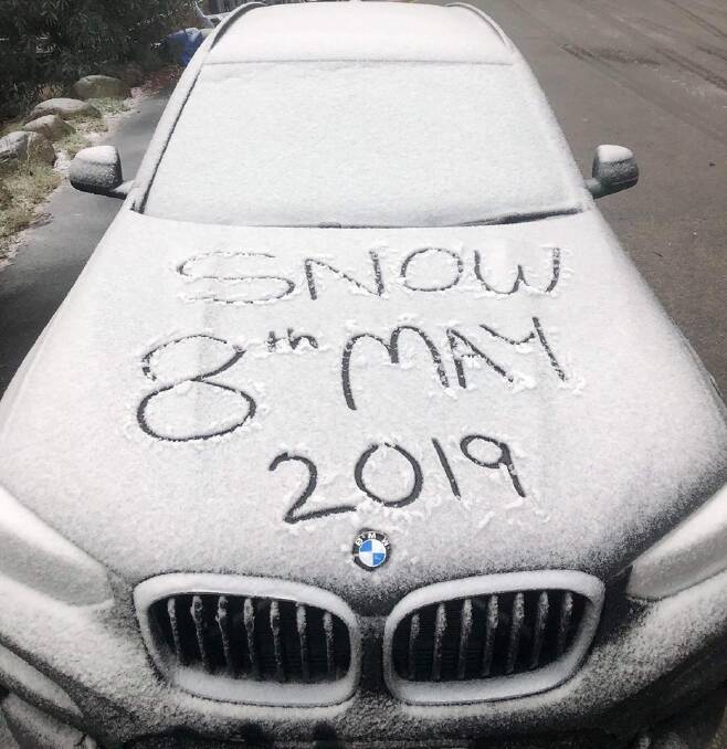 Snowfall this morning at Falls Creek introduces the start of the 2019 snow season. Picture: Supplied Falls Creek