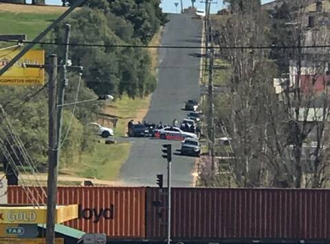 Police have blocked the road in Junee. Picture: Contributed