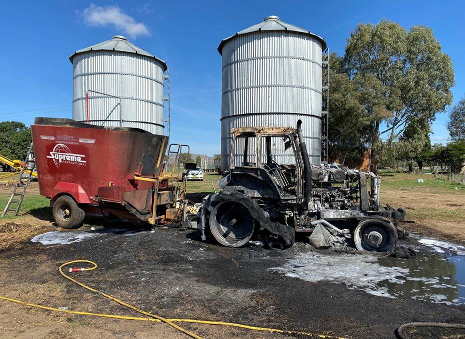 RURAL CRIME: Police have charged a man who allegedly set a tractor on fire after stealing a car and fuel. Picture: Riverina Police District