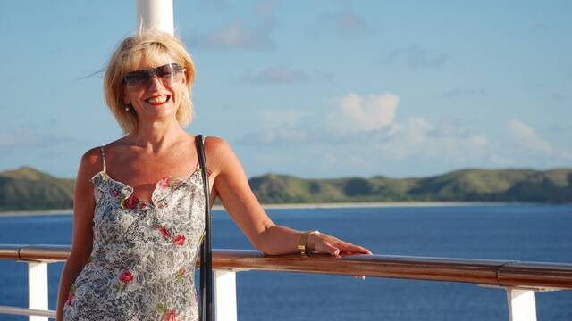 CRUISING: Christa Lindsay loved to set sail on cruise ships in her down time. Picture: Contributed