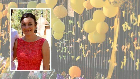 Stephanie Scott was murdered at Leeton High School where she taught, which was later shower in yellow - her favourite colour - as a memorial. Picture: Contributed