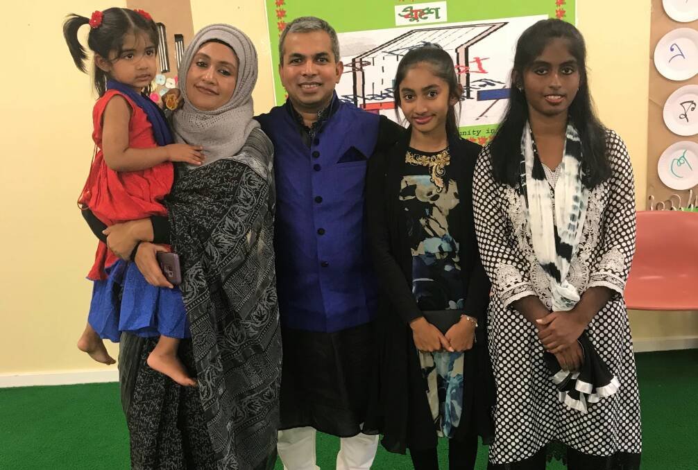 Dr Ehsan Mazumder (middle) with wife Mariam Jamila holding daughter Rabita Mariam, 3, and with older daughters Raya Ehsan, 12 and Raisa Rowshan, 14. Picture: Jessica McLaughlin