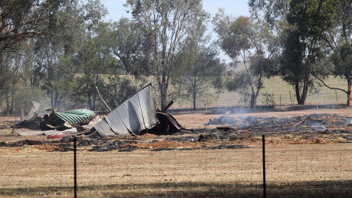 A hay stack caught fire on Kapooka Drive in November last year. Picture: Emma Hillier