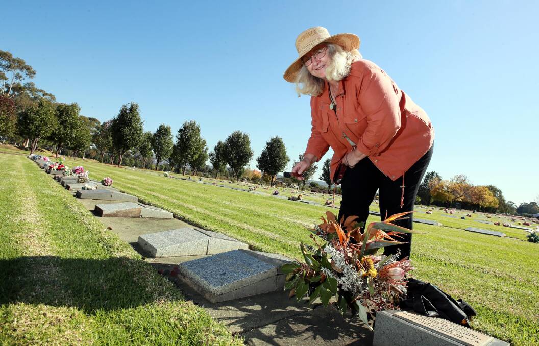 SELFLESS ACT: Leonie Brown visits Wagga Cemetery and many others in the region to tend to the grave sites and help link people with long-lost relatives. Picture: Les Smith