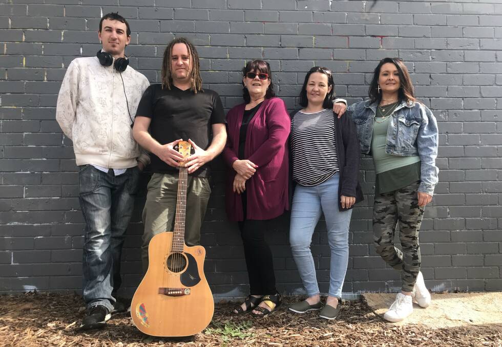 BLANK CANVAS: Arron Graham, Timmy Dick, Aunty Wendy Dempster, Rebecca McGuinness and Sheree Ridley believe in the power of creativity. Picture: Jessica McLaughlin