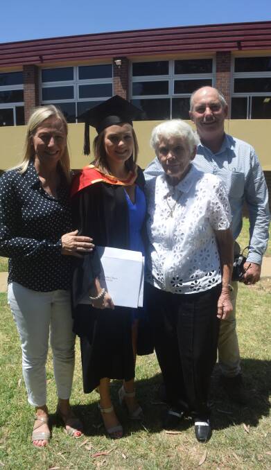 RURAL SUCCESS: Brooke Smith with her family, who were thrilled their daughter made the move to Wagga to fulfill her dreams in becoming a health professional.