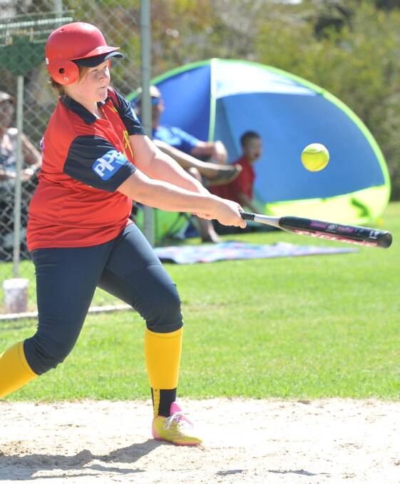 ON THE BALL: Softball enthusiast Madeline Davies keeps the action flowing during a Wagga junior softball game. Picture: Laura Hardwick