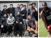 Former Richmond star Bachar Houli was in a wheelchair following a crash in the Upper Murray. Right, Houli trains at Birallee Park in Wodonga with the Tigers in 2016.
