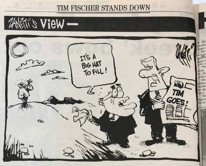 How The Daily Advertiser covered Tim Fischer's shock exit from top-level politics in its printed edition on Thursday, July 1, 1999.