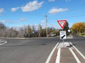 The intersection of Gocup Road and the Snowy Mountains Highway in Tumut, pictured in May 2020. Major earthworks to install a roundabout at the notorious crash site are due to begin on August 1.